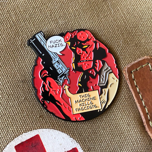 Say Hell No To Fascism 2" Soft Enamel Pin