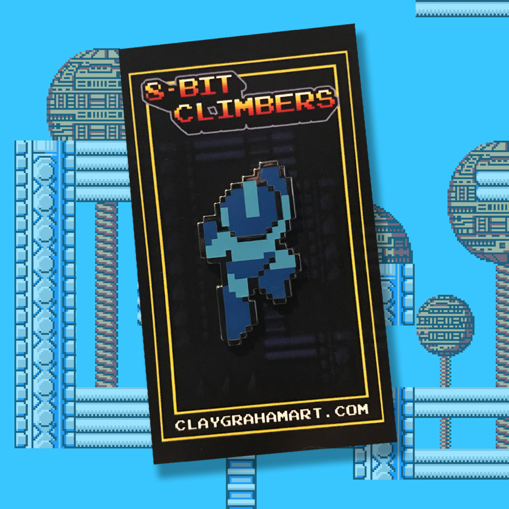 8-BIT Climber hard enamel pin