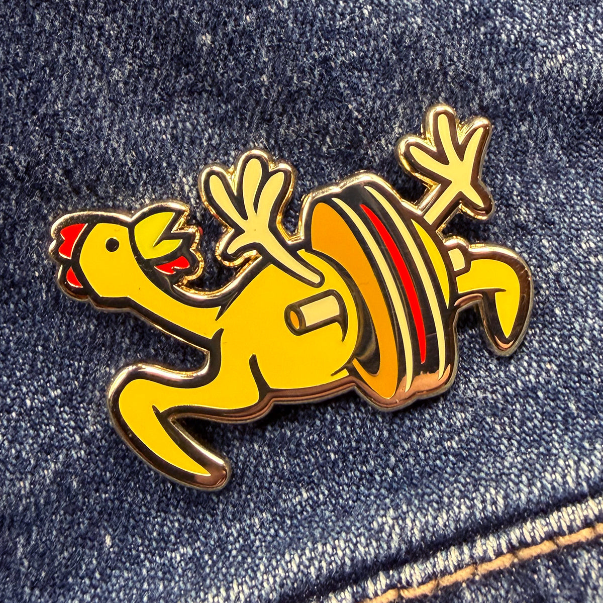 Rubber Chicken with a Pulley in the Middle 1.5" Hard Enamel Pin