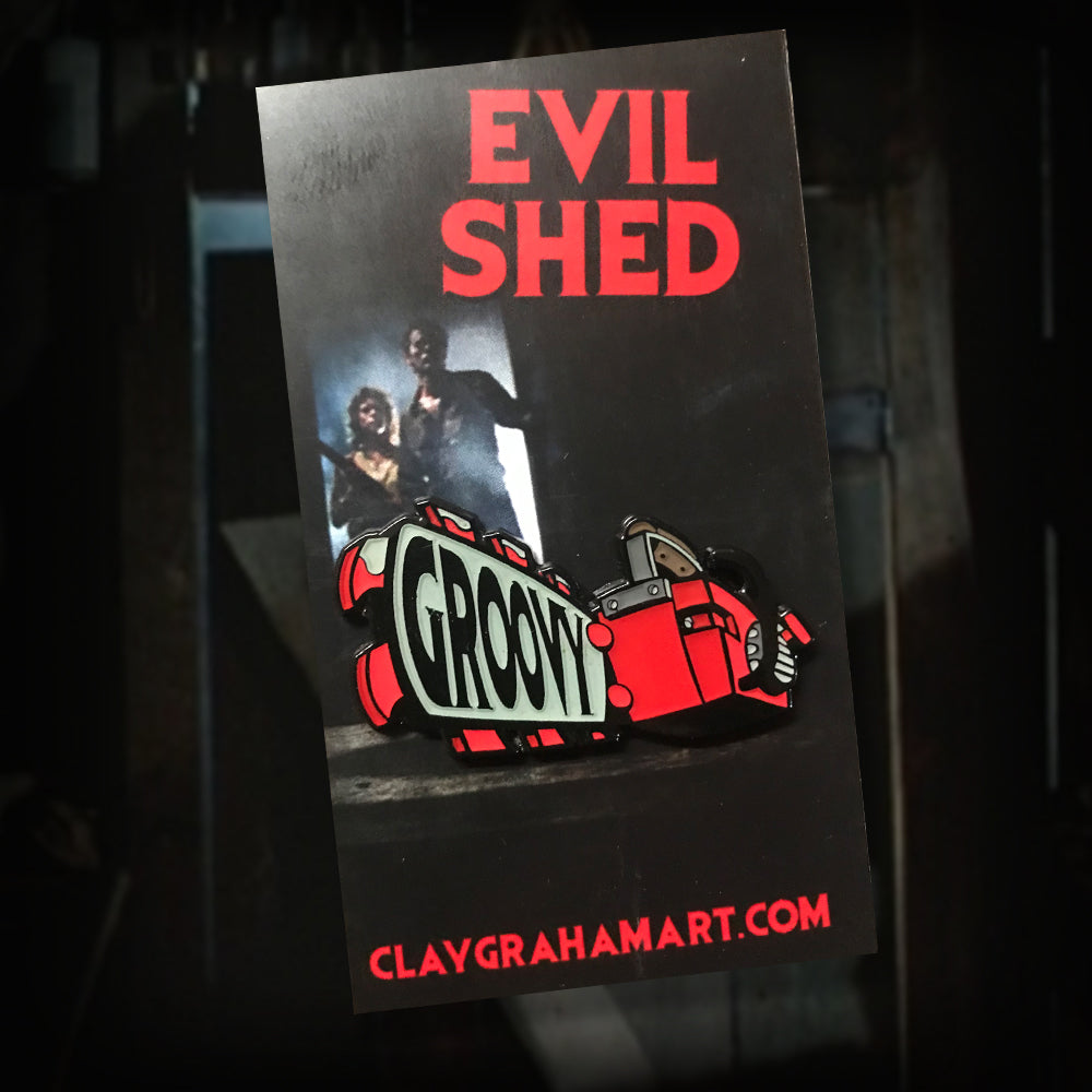Evil Shed 1.75" Soft Enamel Pin w/ epoxy