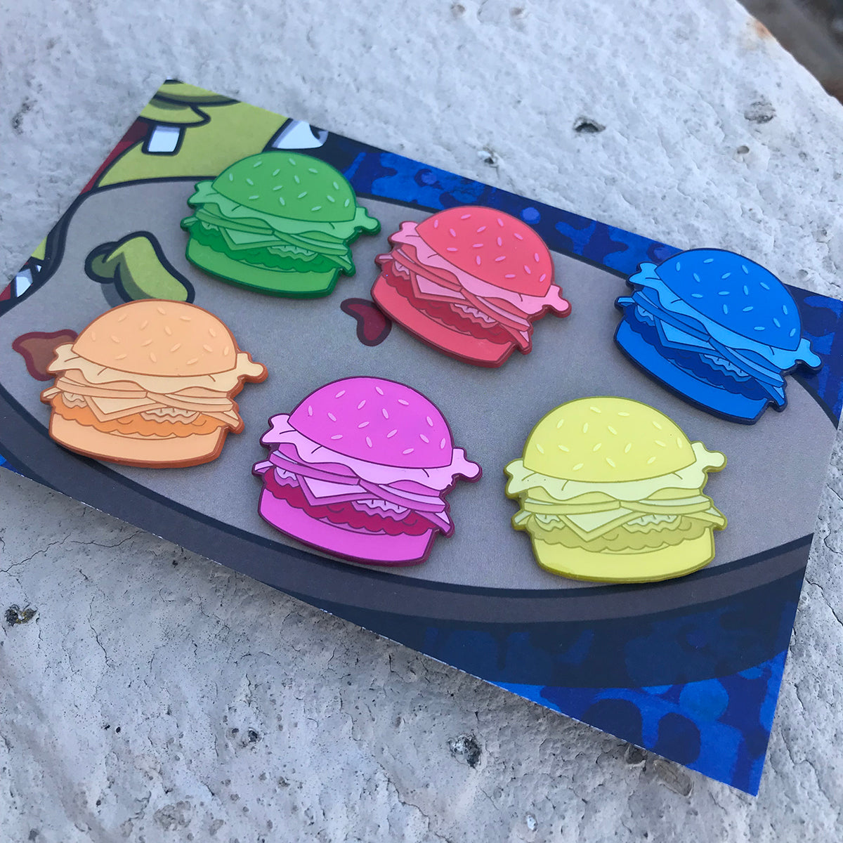 Pretty Patties 6 x 1.25" enamel pin set