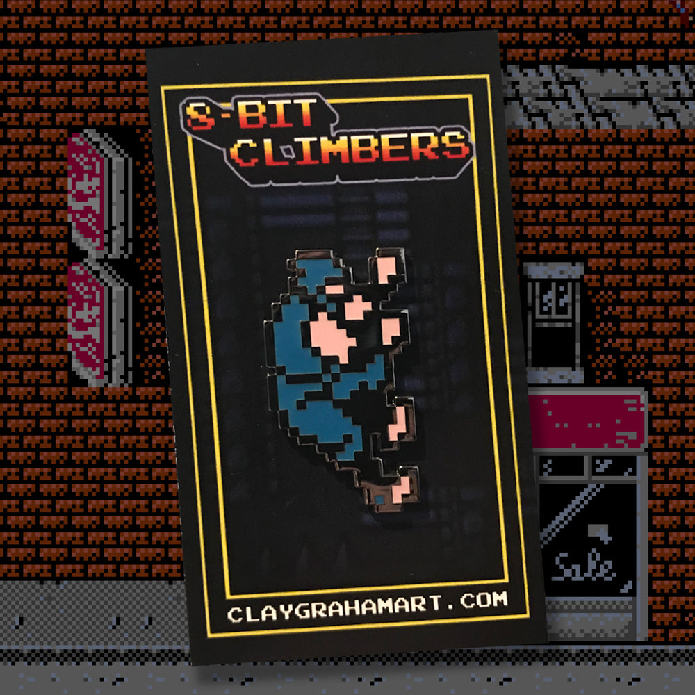 8-BIT Climber hard enamel pin