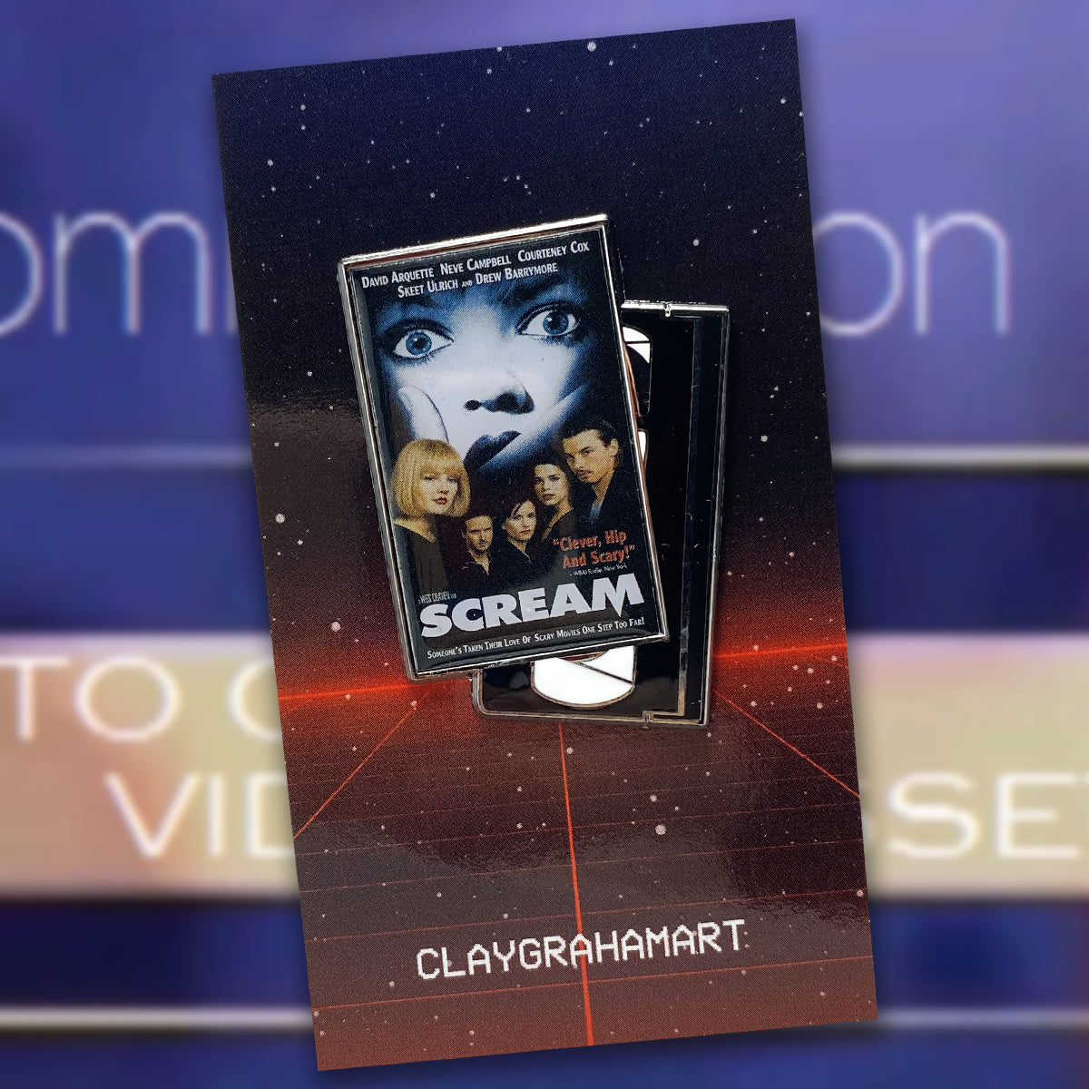 Now Available On VHS 1.75" hard enamel / digital offset pin