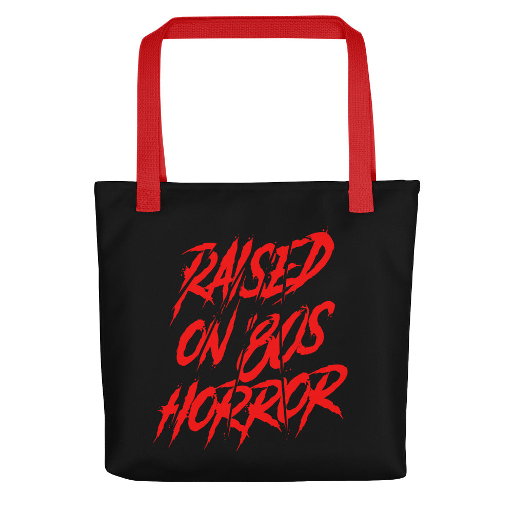 Raised on 80s Horror tote bag