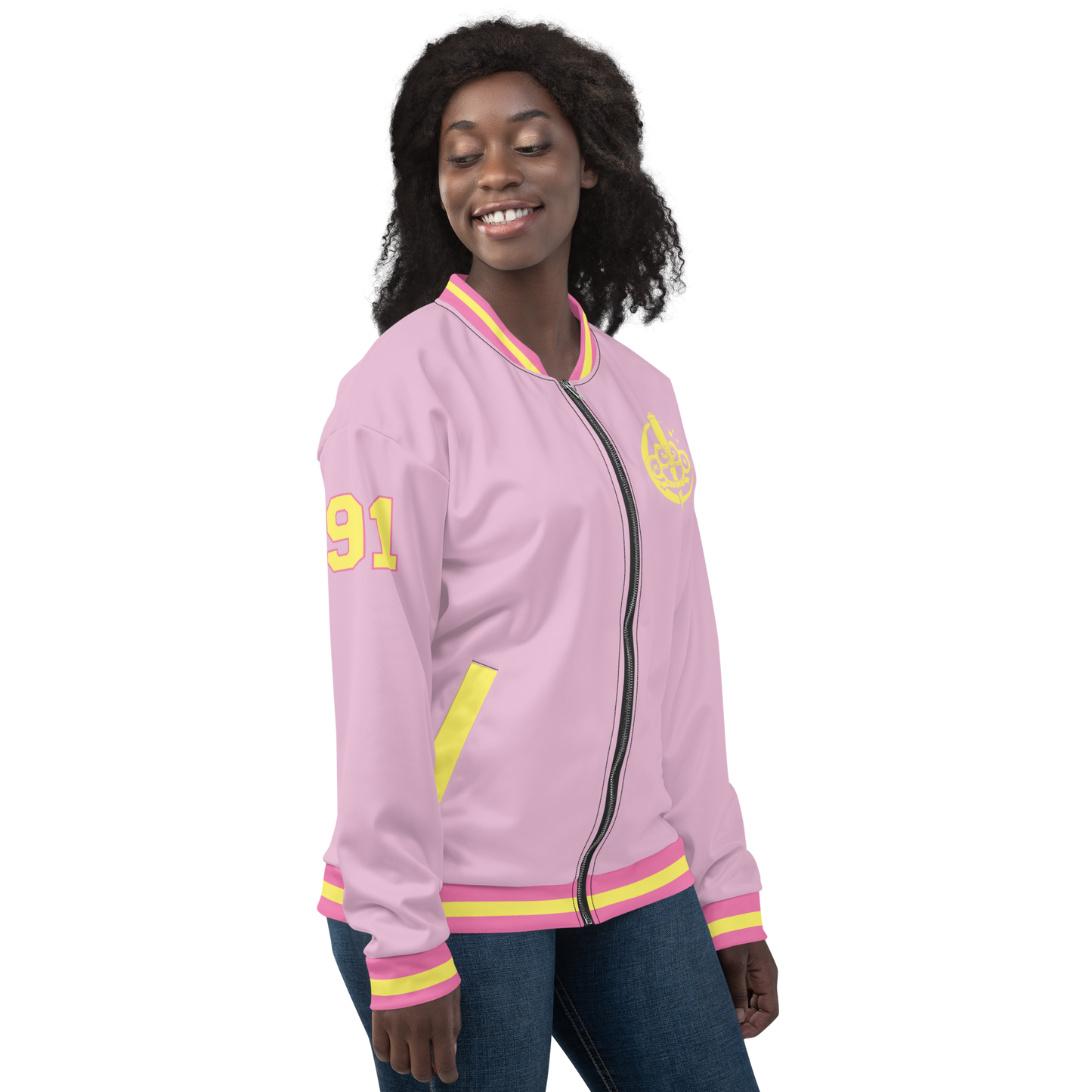 In the Name of the Moon I Will Punish You unisex track bomber jacket PINK VARIANT