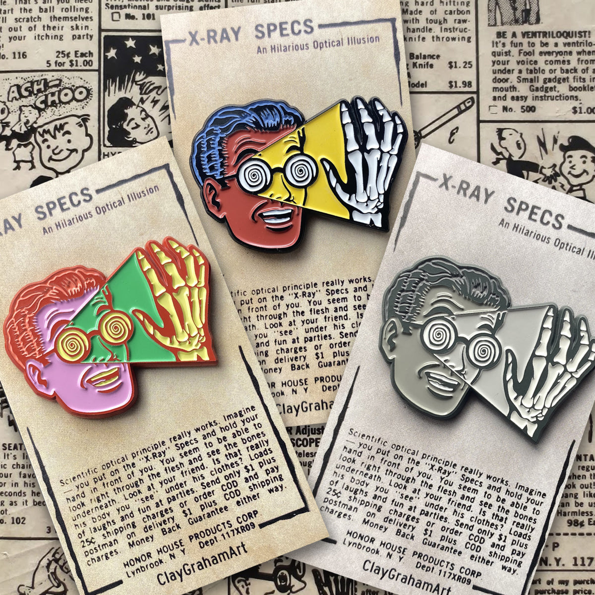 Protect Ya Specs 1.75" soft enamel pin
