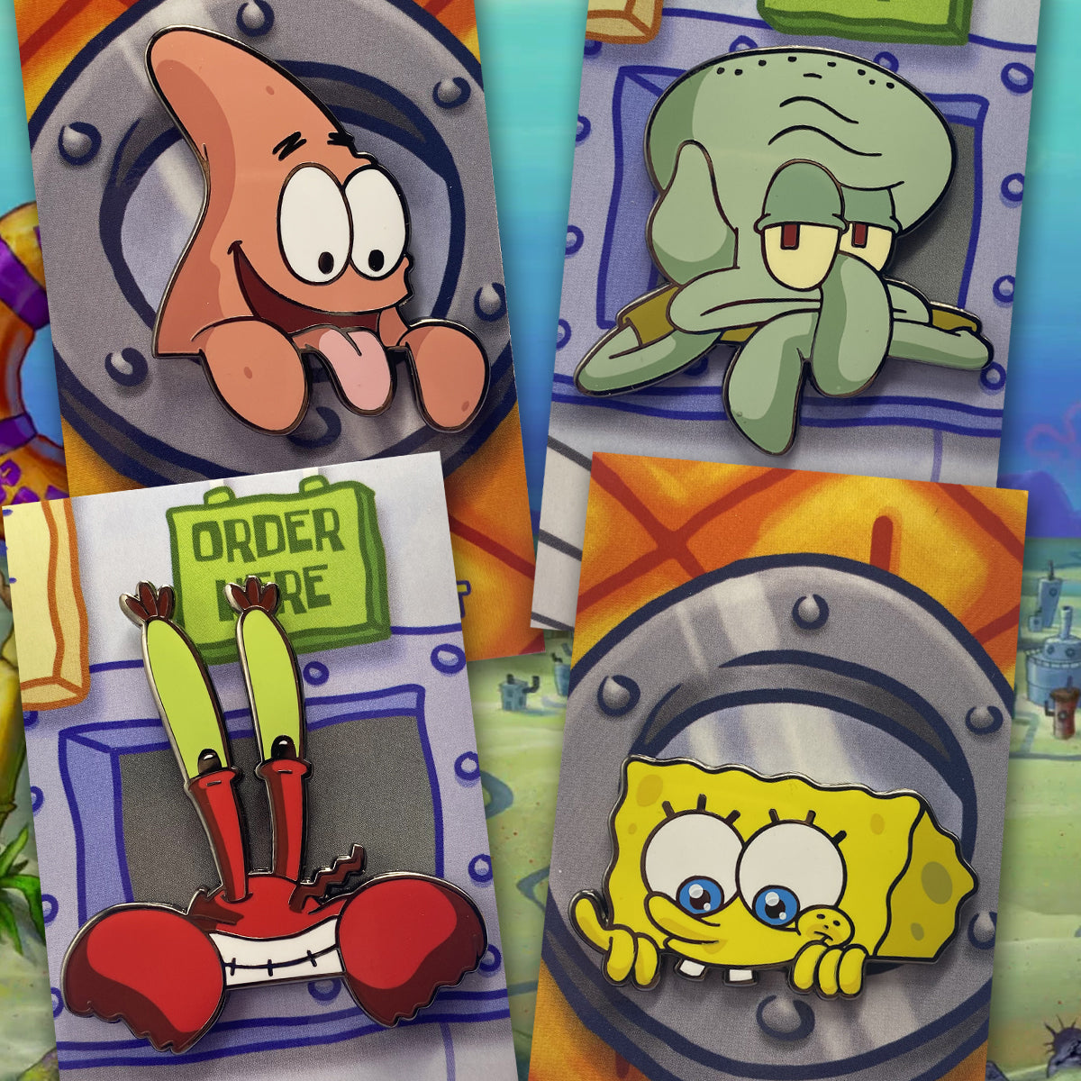 Bikini Bottom Peekers Hard Enamel Pins