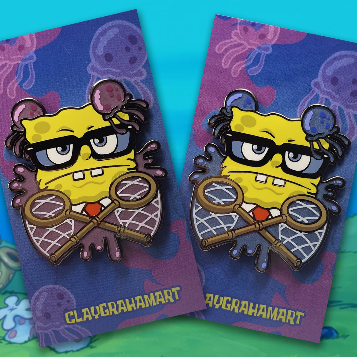 Jellyfish or Die 2" hard enamel pin