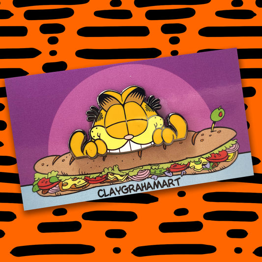 Hungry Cat peeker 1.75" hard enamel pin