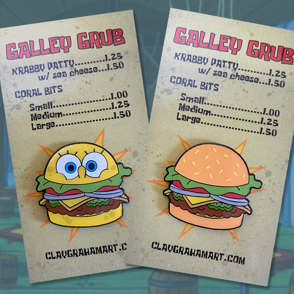 Hamburger Patty 1.25 enamel pin