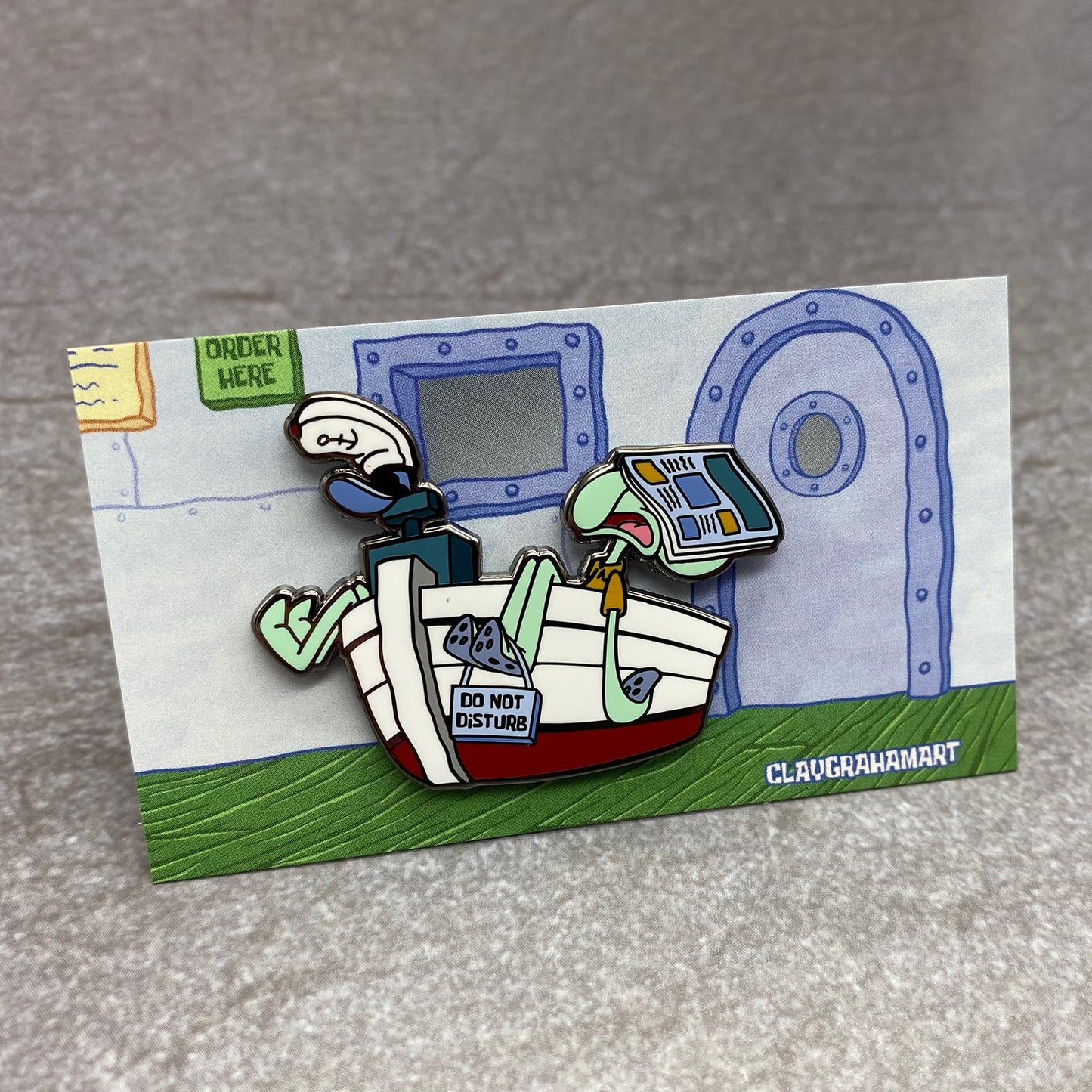Squid Work 2" hard enamel pin