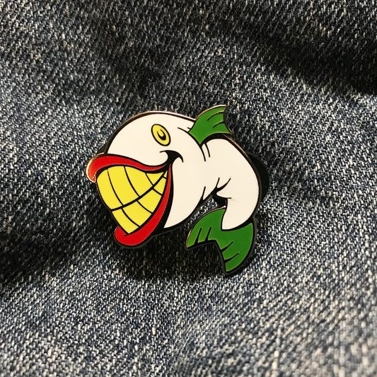 Laughing Fish 1.25" hard enamel pin