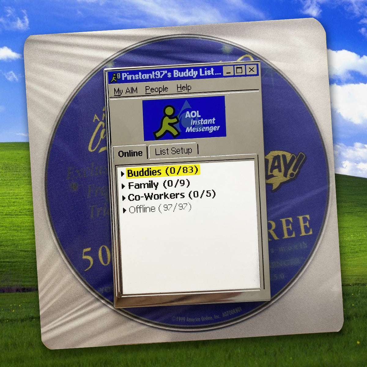 Everyone's Offline Buddy List 3" hard enamel pin