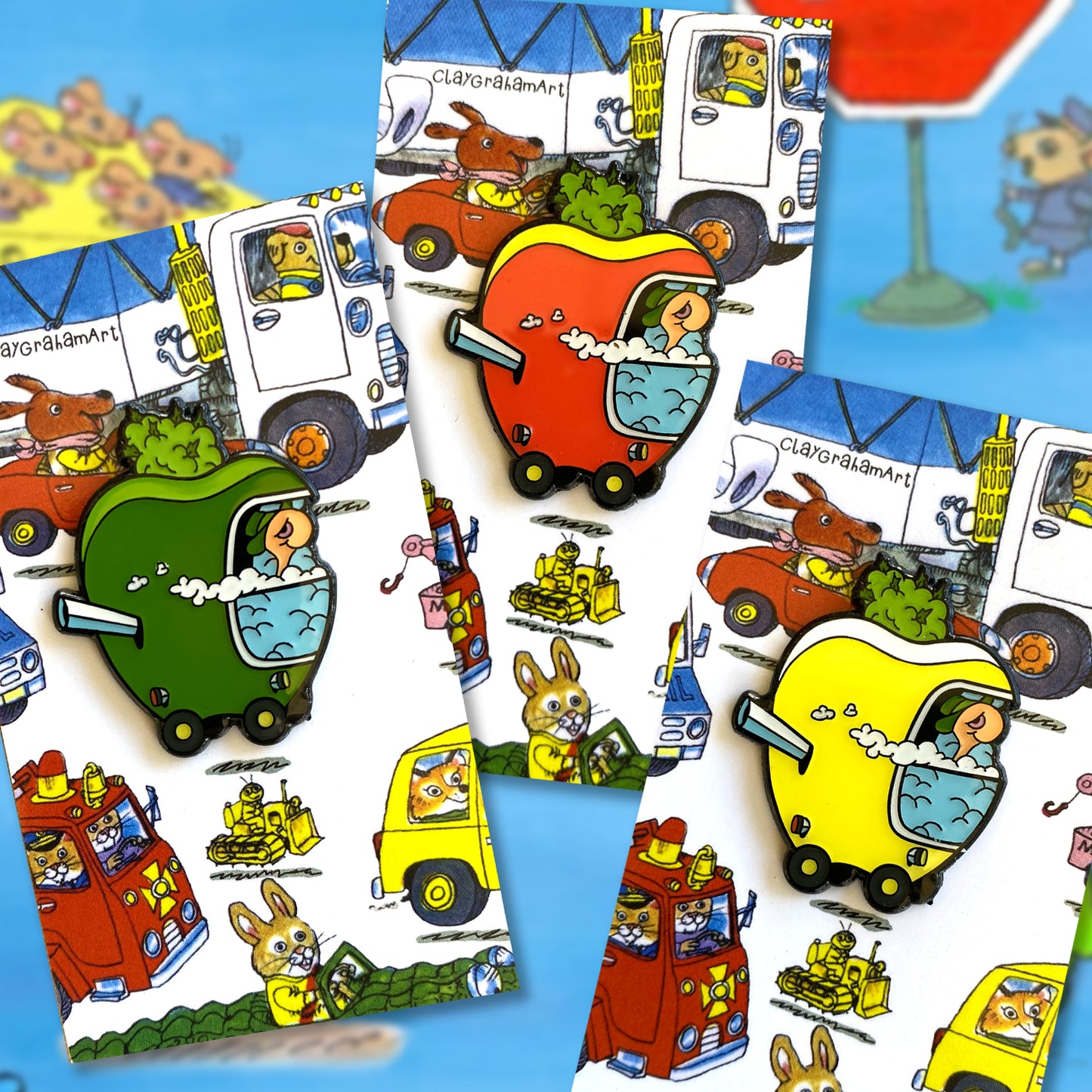 Smokey Worm 1.5" Soft Enamel Pin w/ epoxy