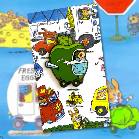 Smokey Worm 1.5" Soft Enamel Pin w/ epoxy