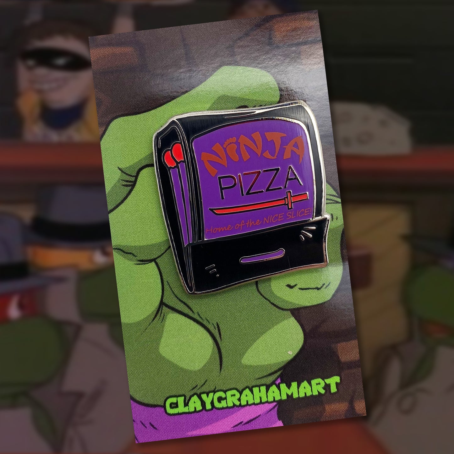 Ninja Pizza 1.5" Hard Enamel Pin