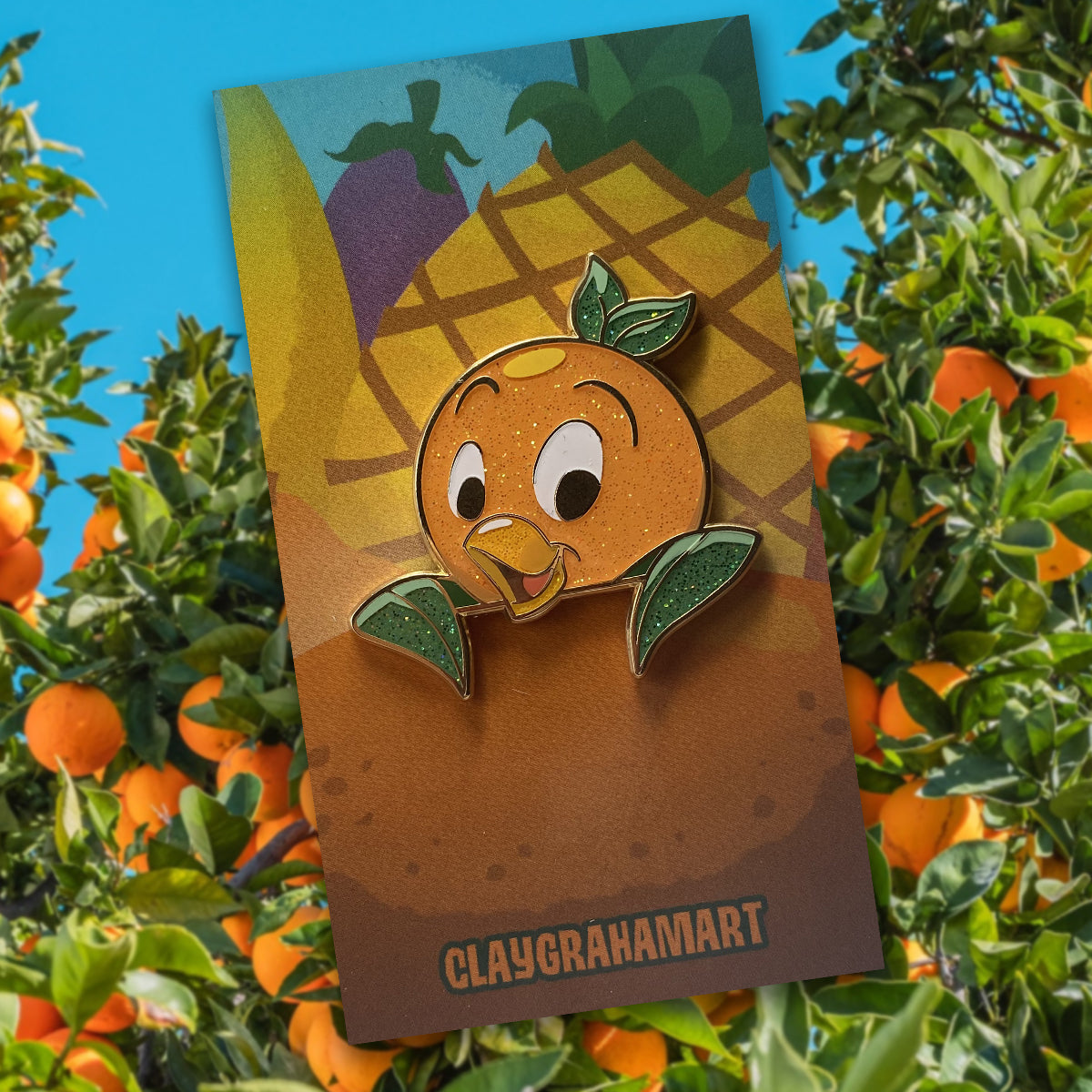 Orange B peeker 1.5" Hard Enamel Pin