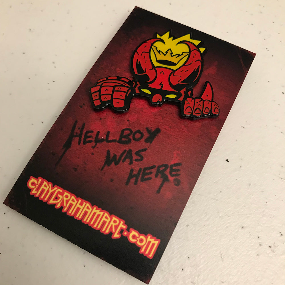 Hellboy Was Here 1.75" Soft Enamel Pin w/ epoxy