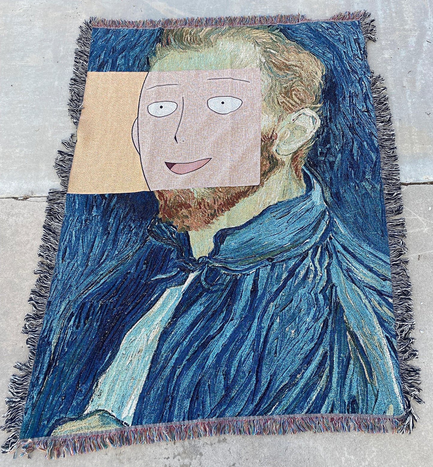 One Ear Man 60" x 80" woven blanket