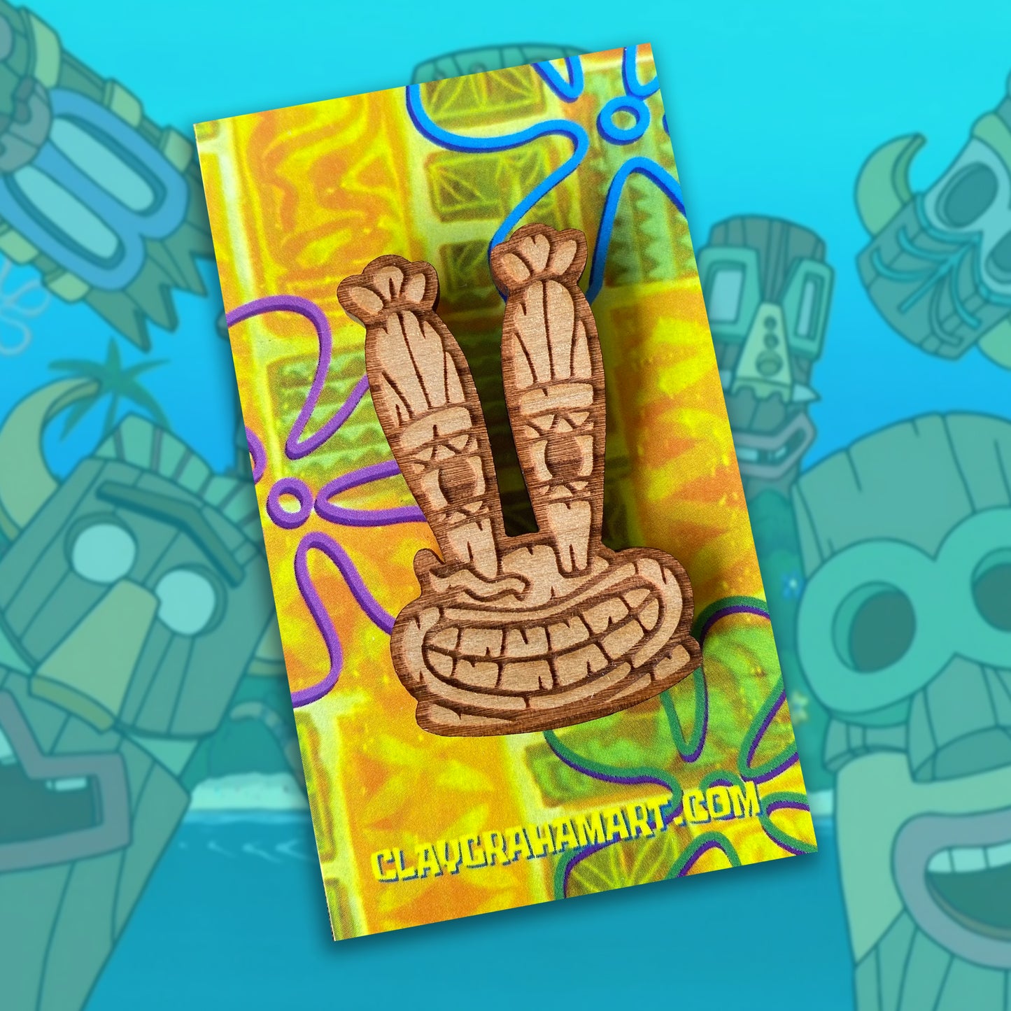 Undersea Pals Tiki Mask wooden pin