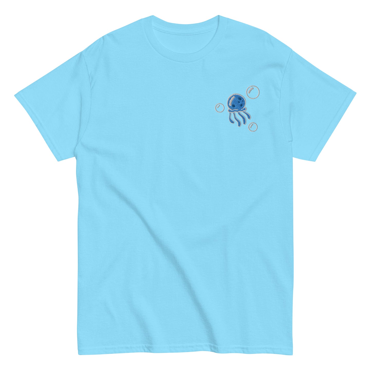 Jellyfish BLUE embroidered t-shirt