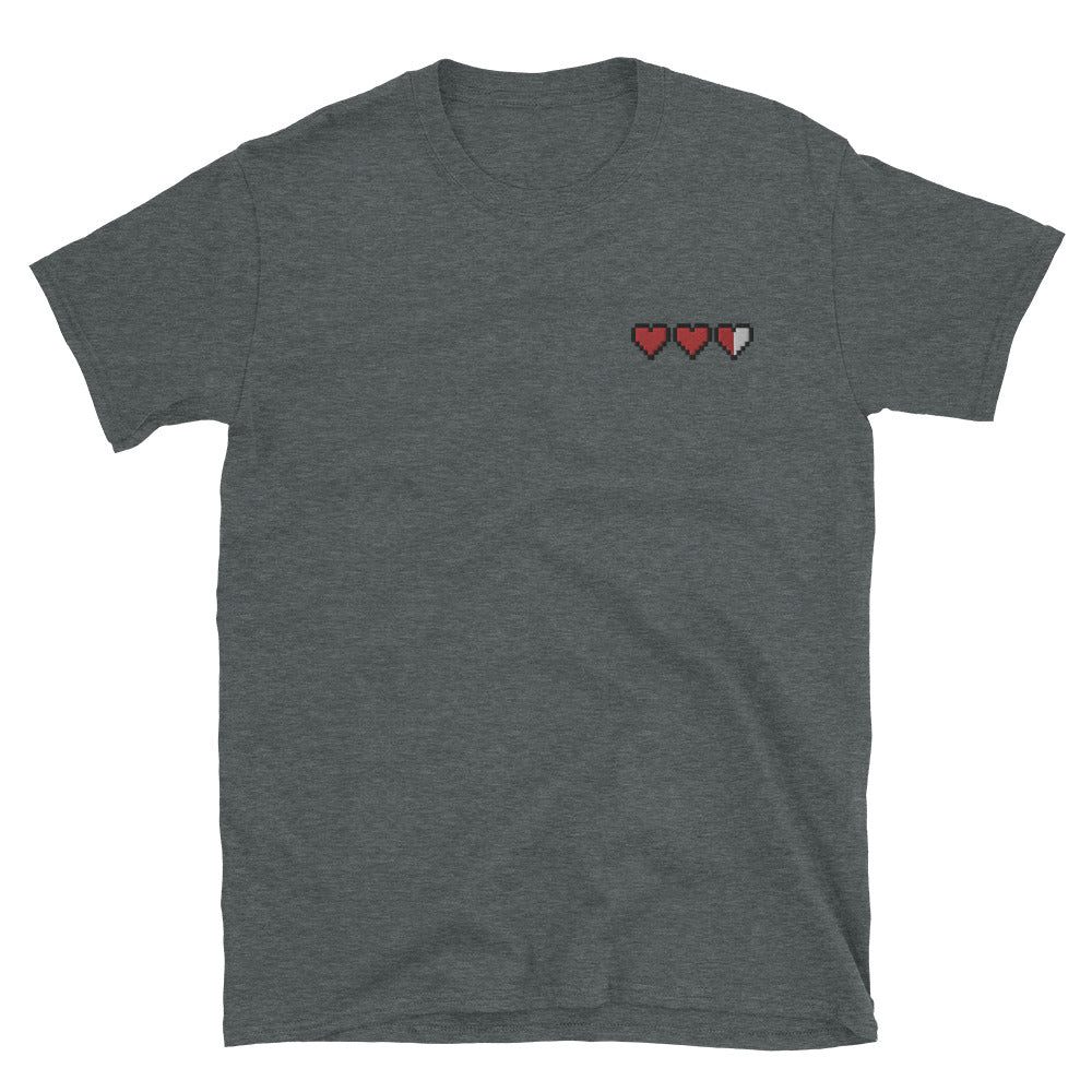 Pixel Hearts embroidered t-shirt