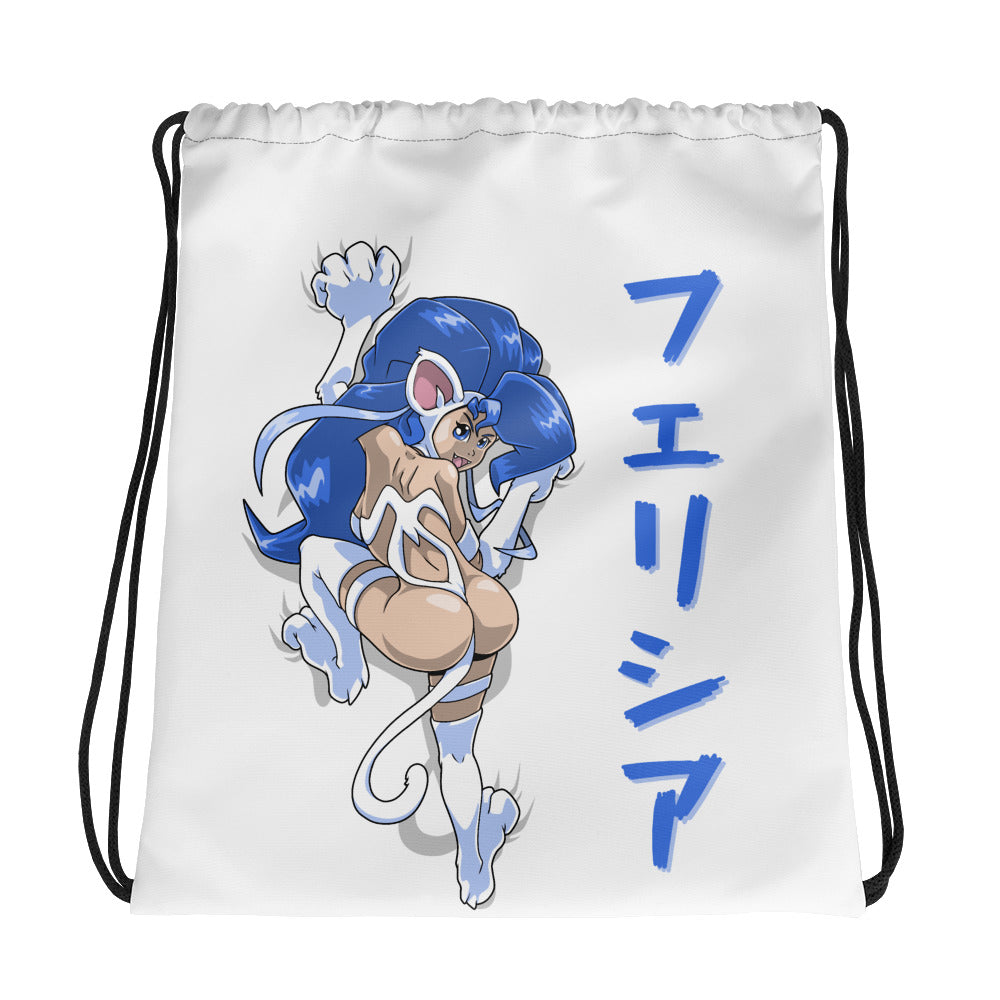 Catgirl Climb drawstring bag