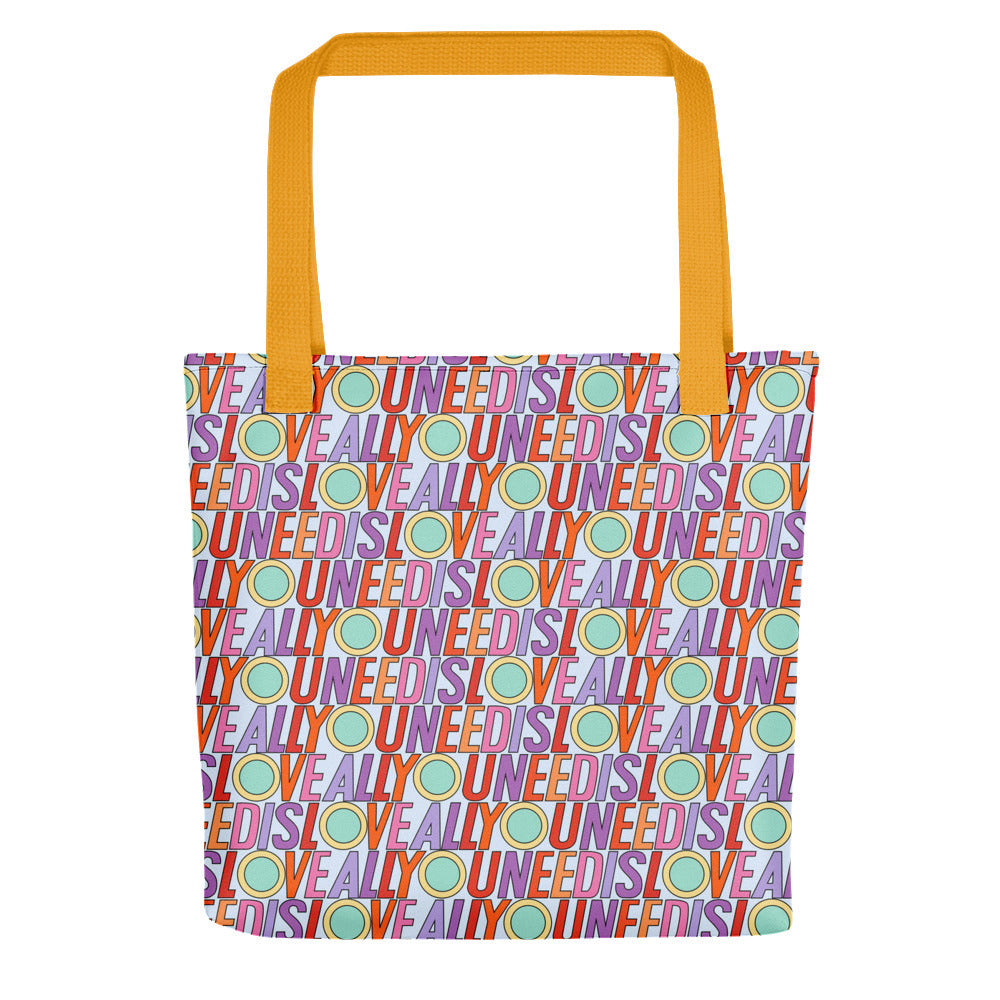 All You Need Is Love pattern tote bag