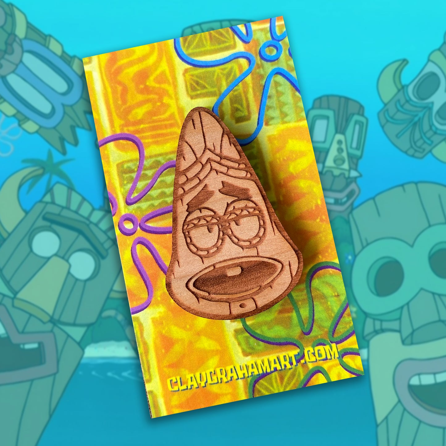 Undersea Pals Tiki Mask wooden pin