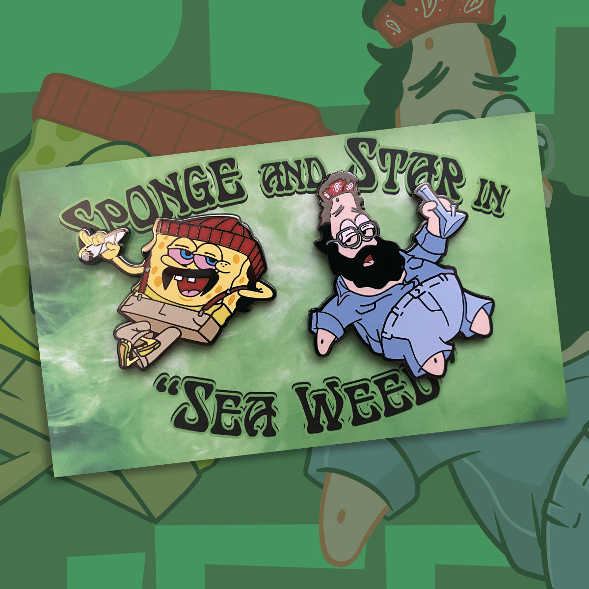 Sea Weed 1.75" Hard Enamel Pin set