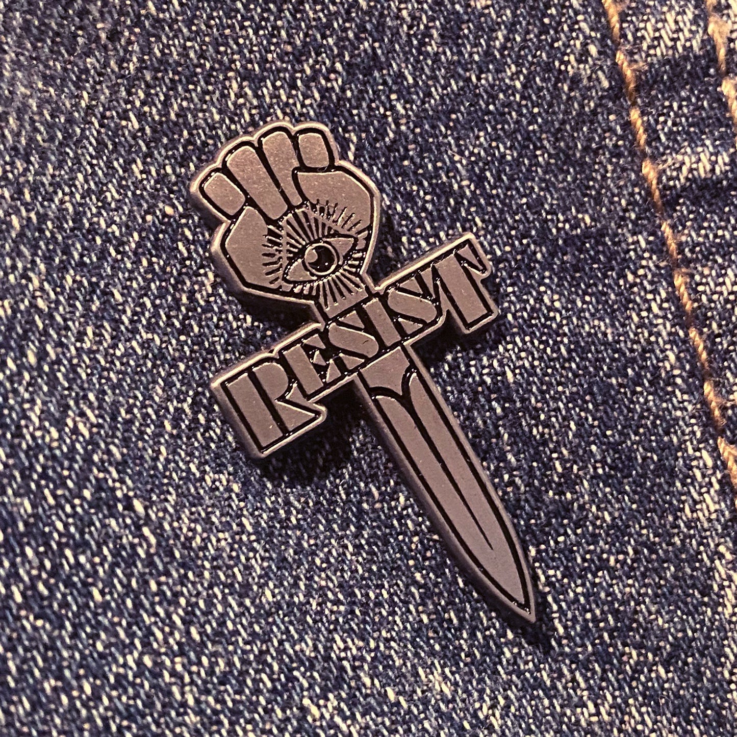 RESIST 1.5" Enamel Pin