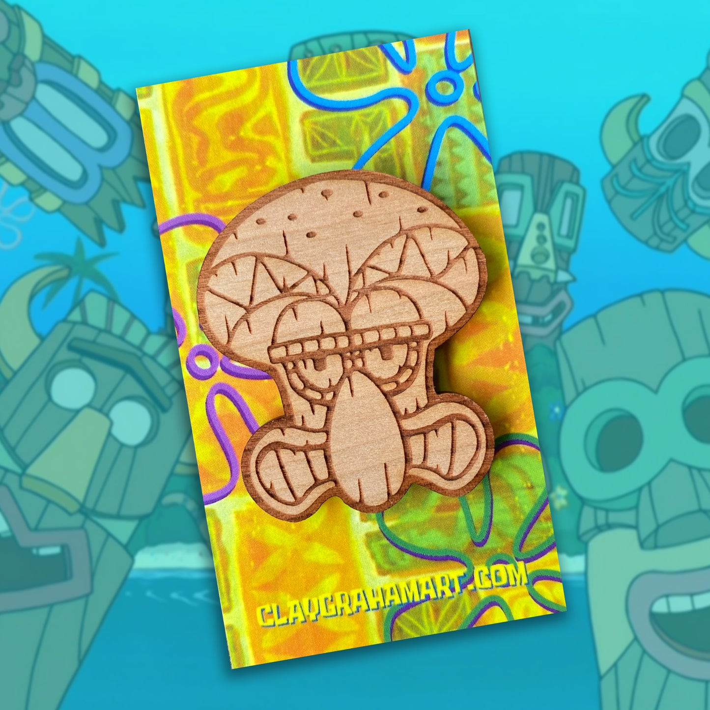 Undersea Pals Tiki Mask wooden pin