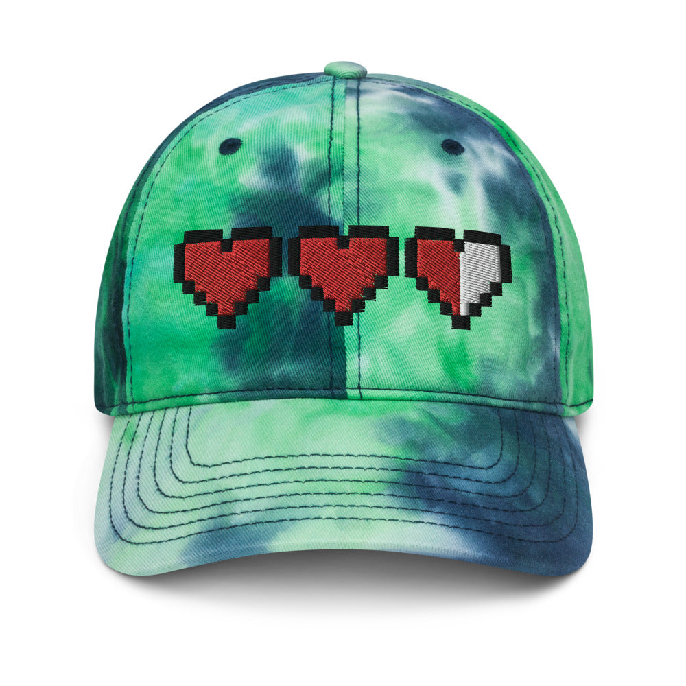 Pixel Hearts tie-dye dad hat