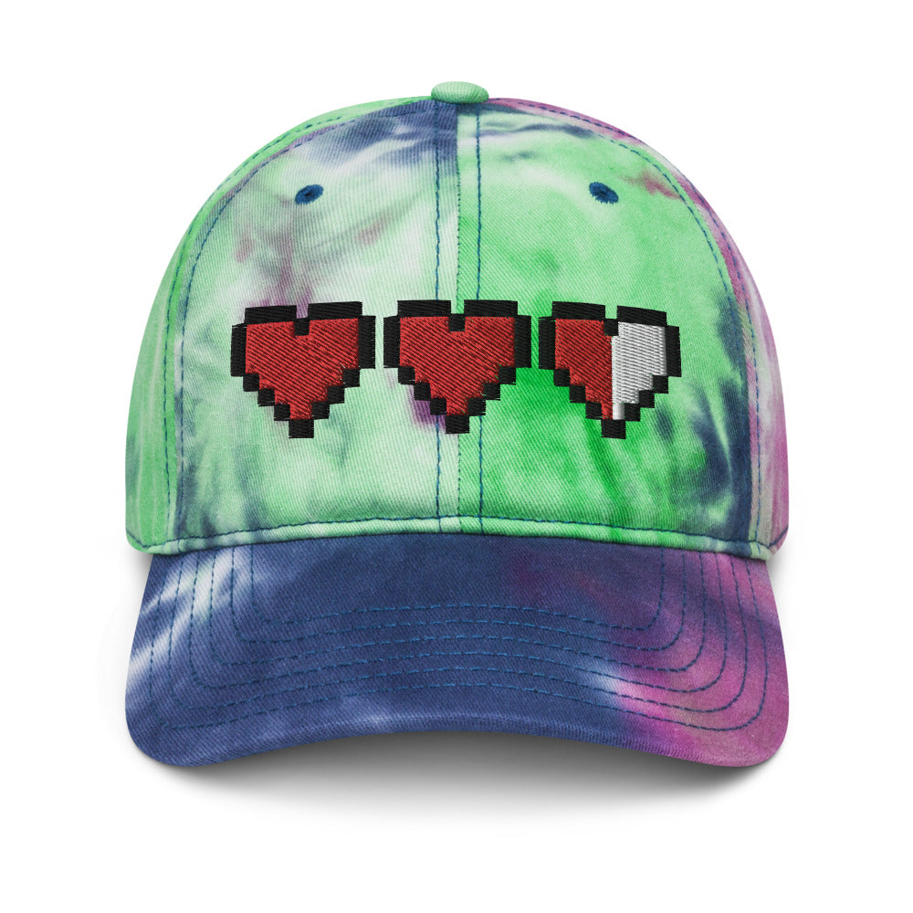 Pixel Hearts tie-dye dad hat