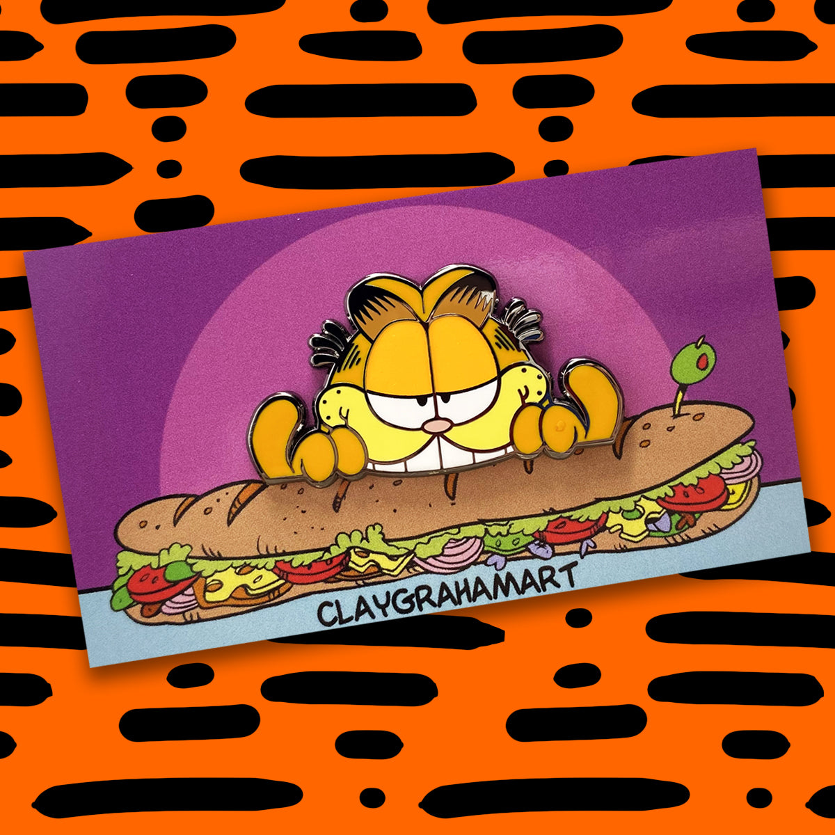 Hungry Cat peeker 1.75" hard enamel pin