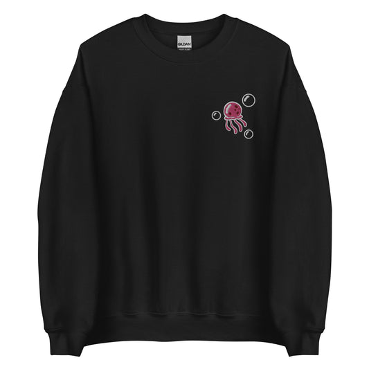 Jellyfish PINK embroidered crewneck sweatshirt