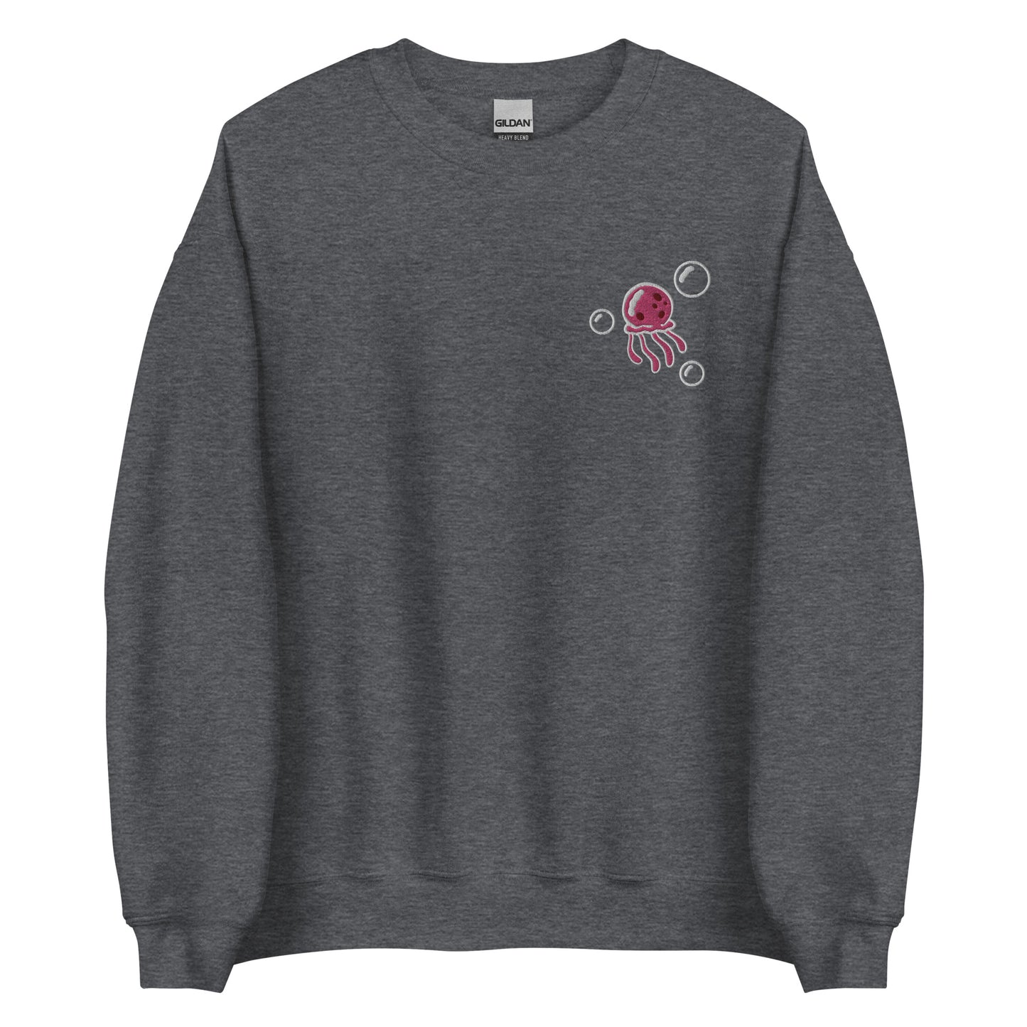 Jellyfish PINK embroidered crewneck sweatshirt
