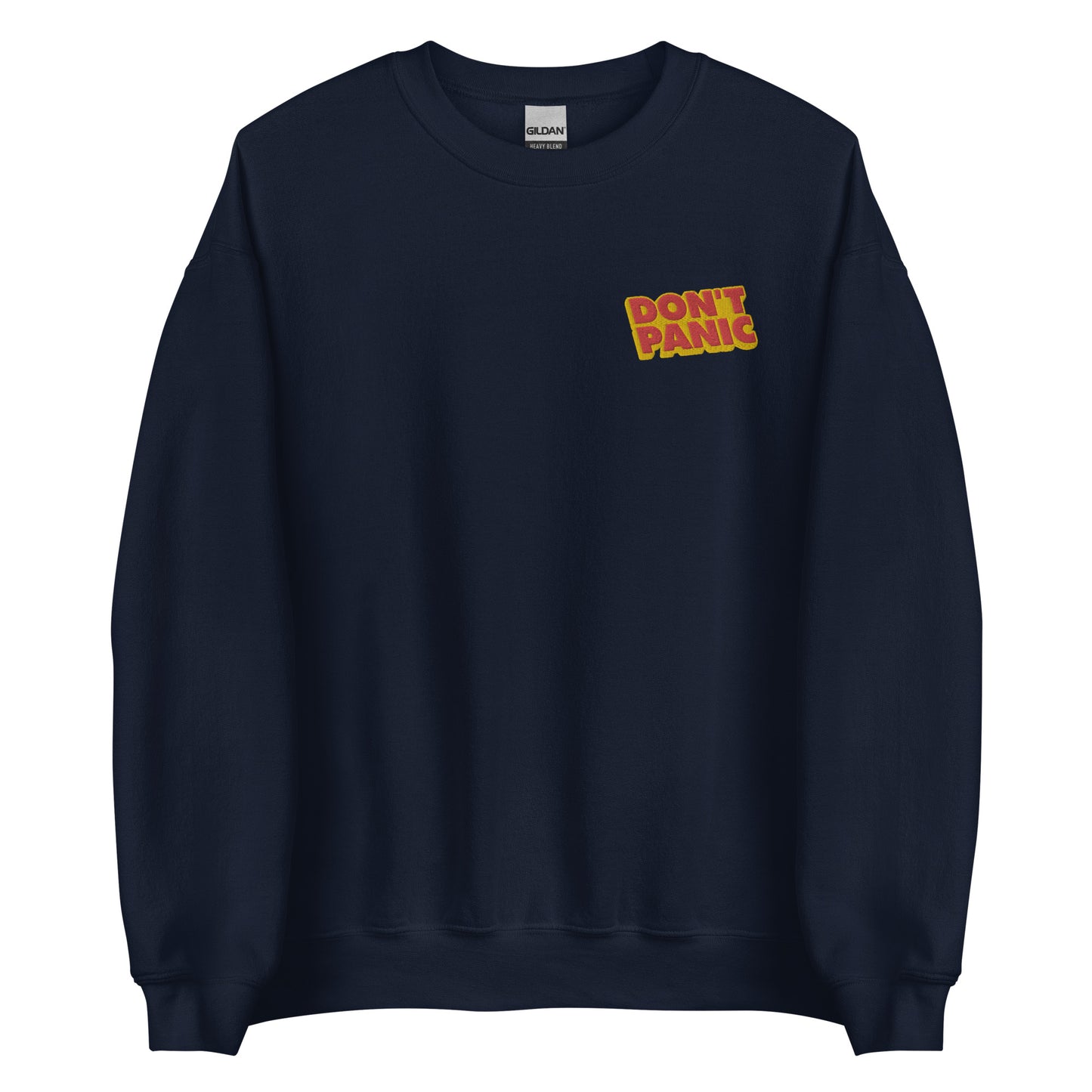 DON'T PANIC embroidered crewneck sweatshirt