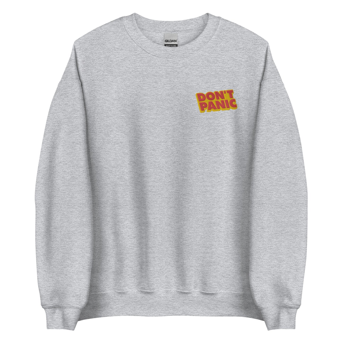 DON'T PANIC embroidered crewneck sweatshirt