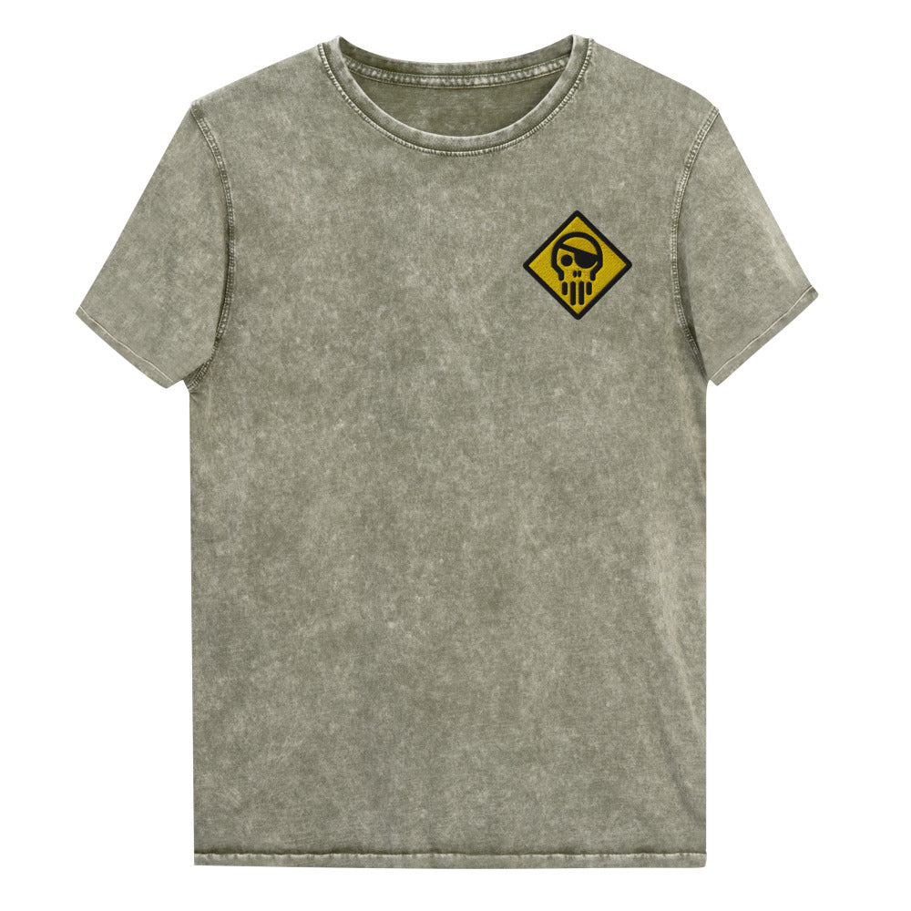 Hack the Planet mineral-wash embroidered t-shirt