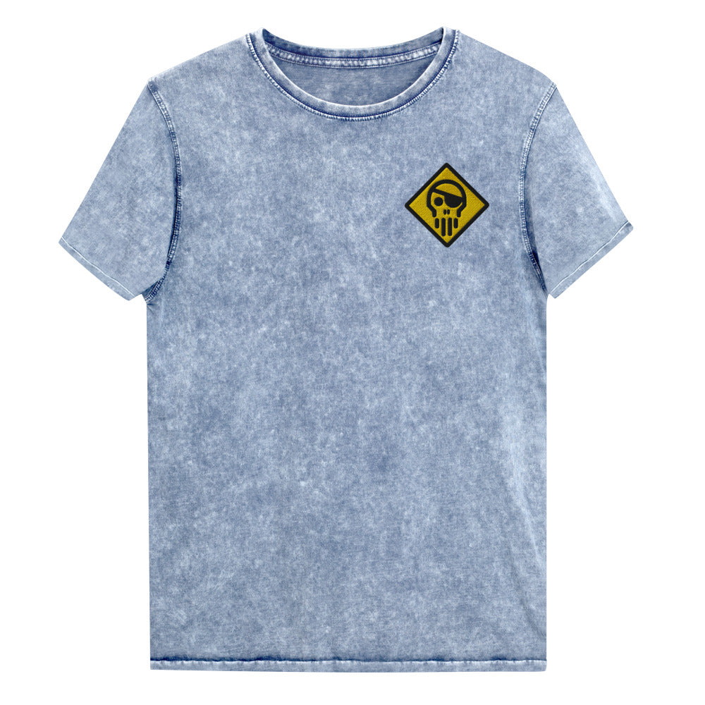 Hack the Planet mineral-wash embroidered t-shirt