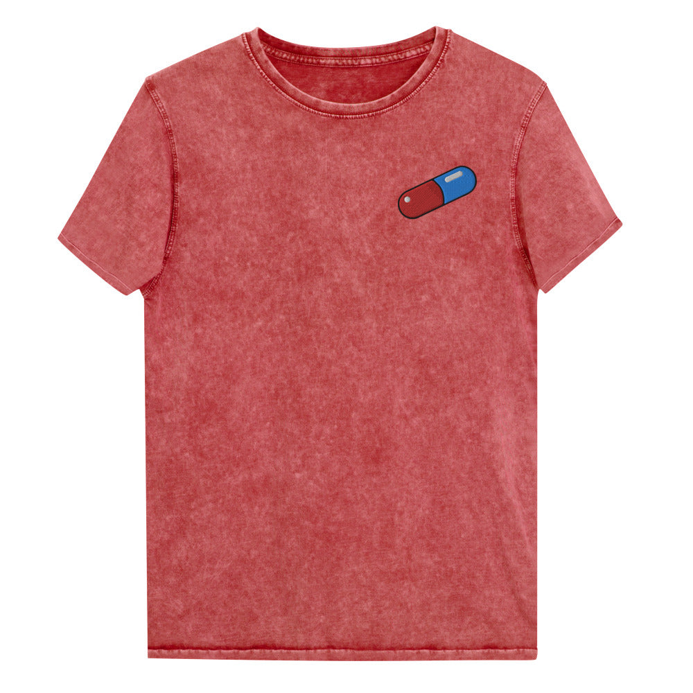 Capsule Member mineral-wash embroidered t-shirt