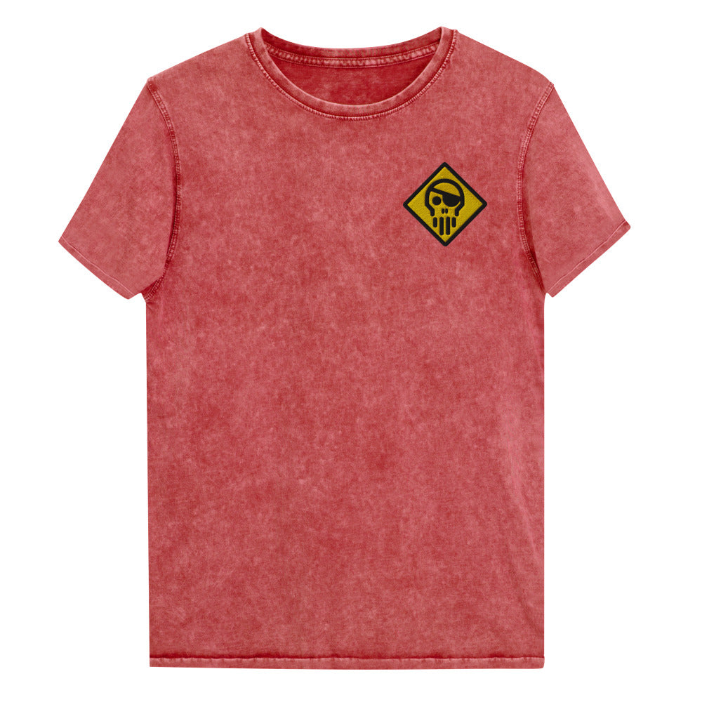 Hack the Planet mineral-wash embroidered t-shirt