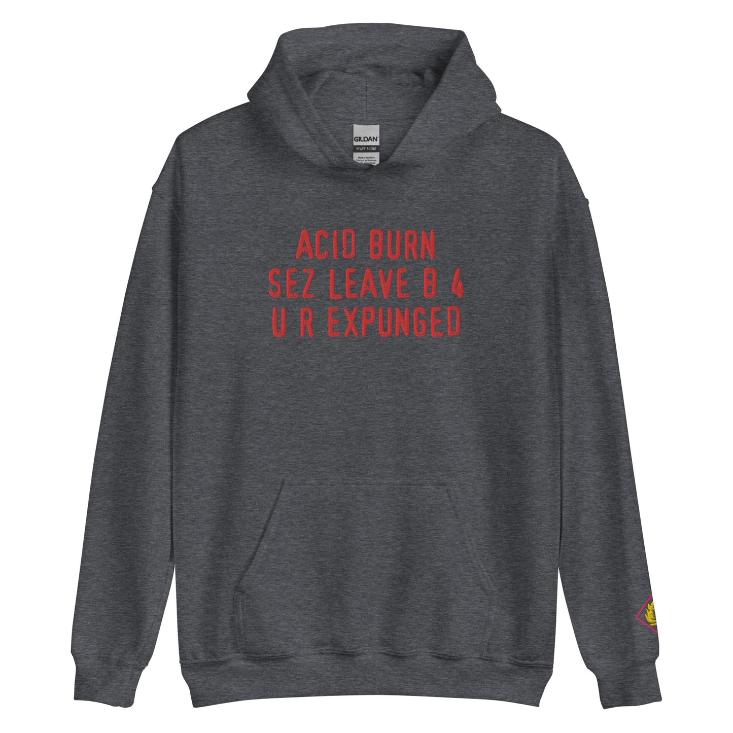 aCiD bUrN embroidered pullover hoodie