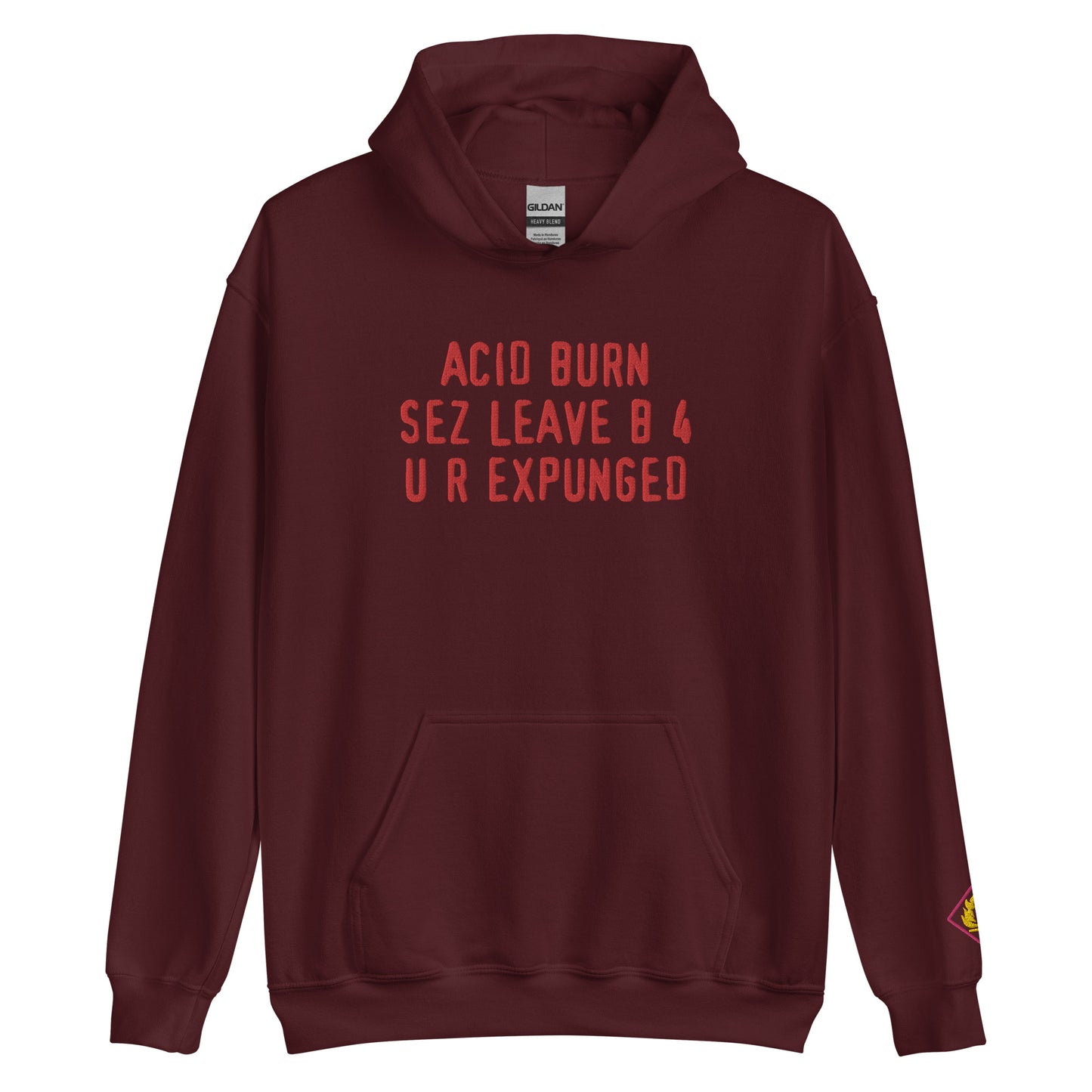 aCiD bUrN embroidered pullover hoodie