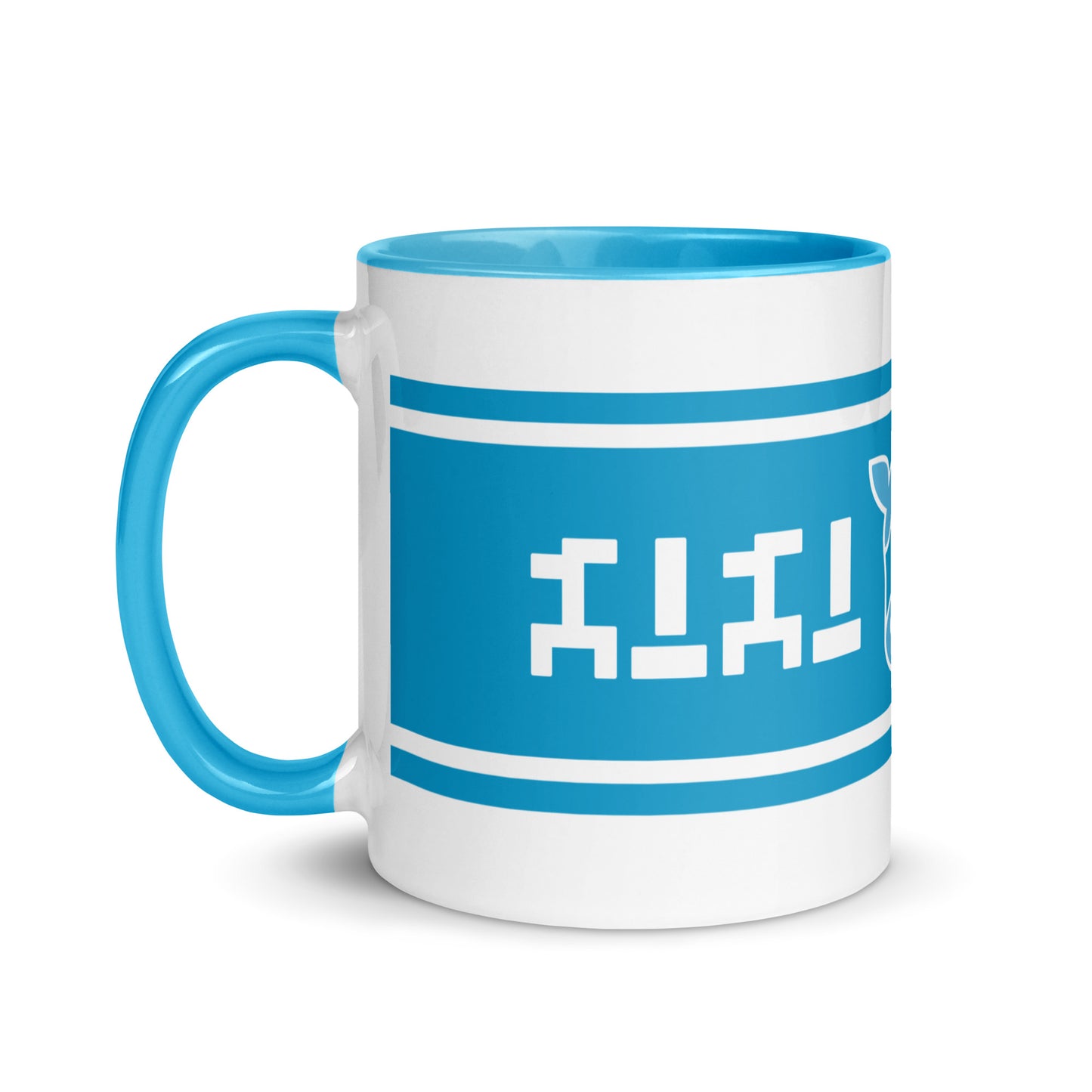 Ranch milk ceramic mug with inside color and handle