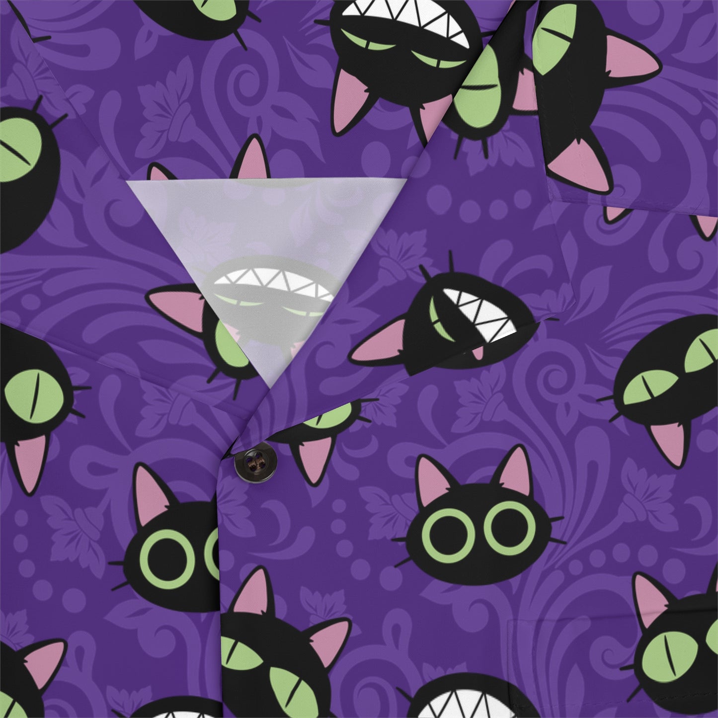 Kuroneko-Sama allover print button-down shirt