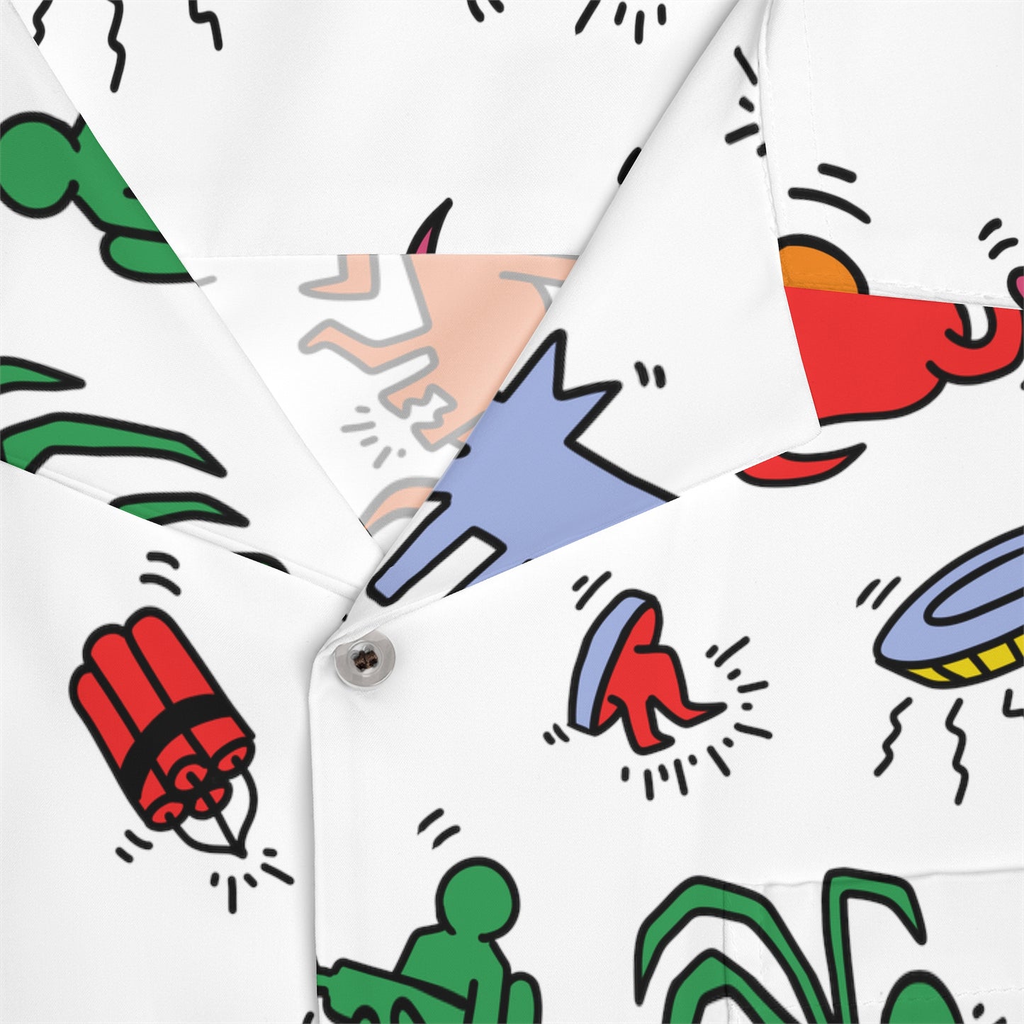 Kieth HarTHING allover print button-down shirt