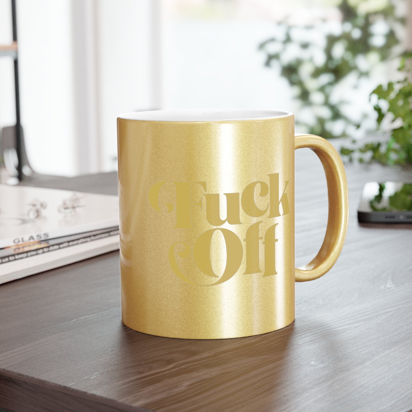 Eff Off metallic gold mug