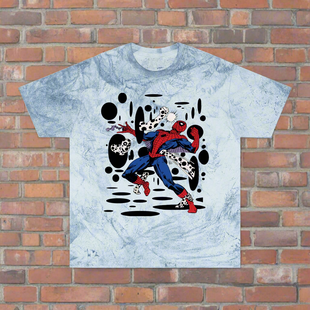 Spidey in a Spot color blast dye tee